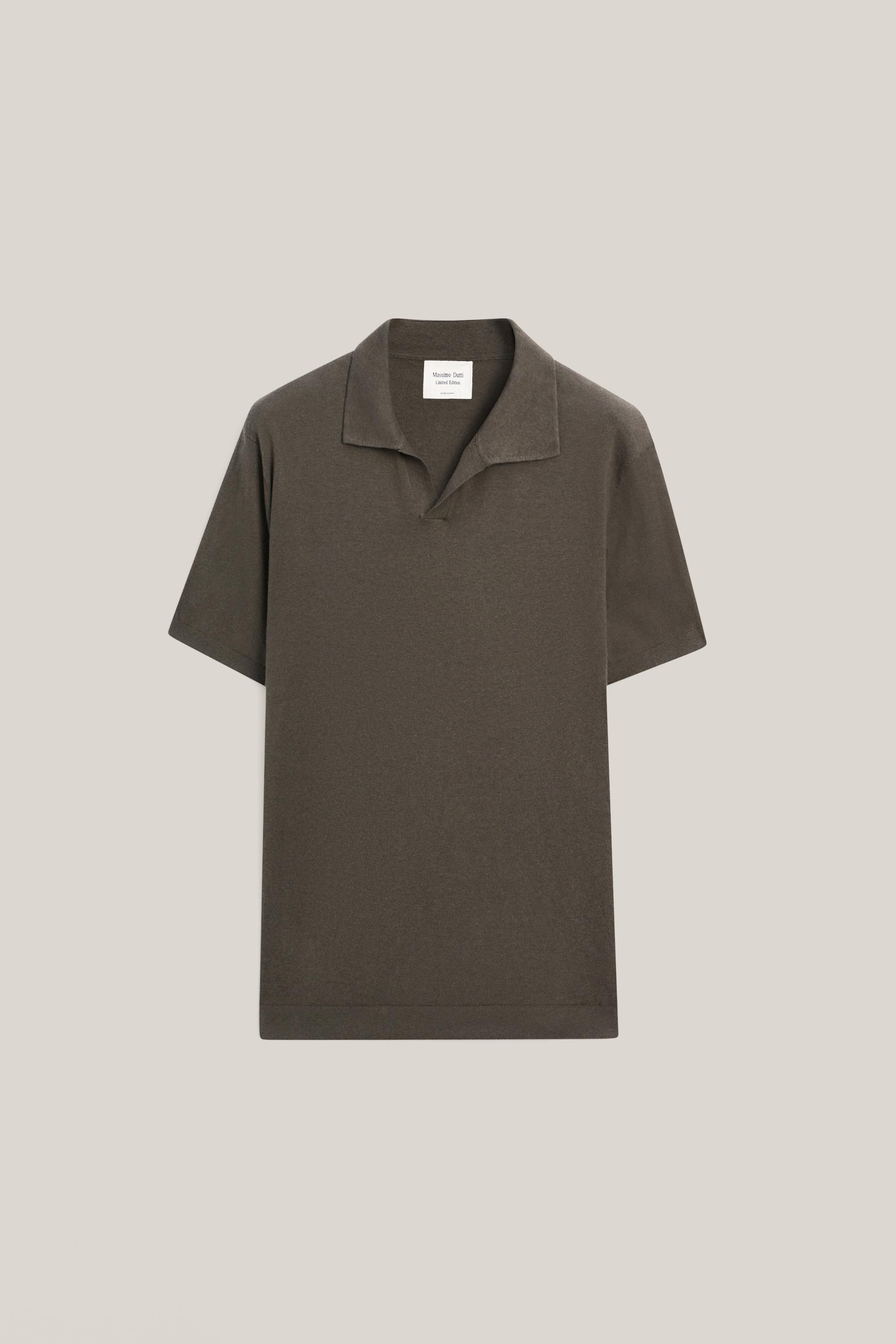 Cotton and linen knit polo sweater - LIMITED EDITION